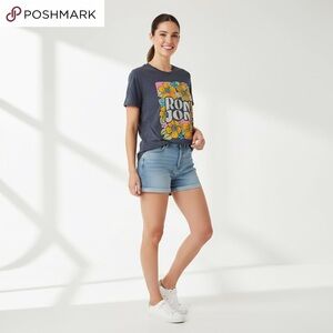 Ron Jon Charcoal Tee with Floral Accents